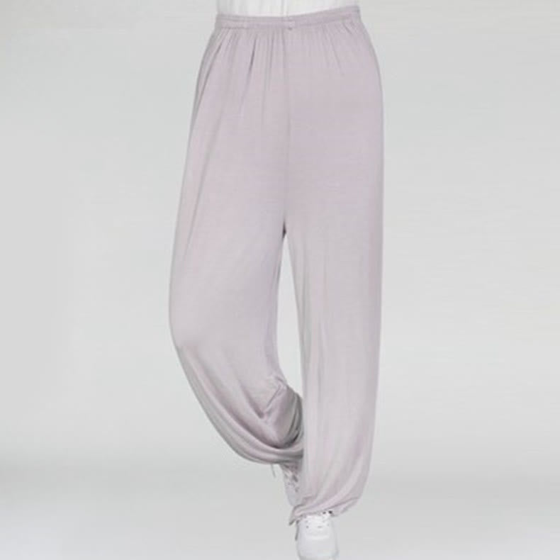Pantaloni unisex in modal con elastico in vita, estivi, per la pratica del Tai Chi Qigong , Buddha Stones