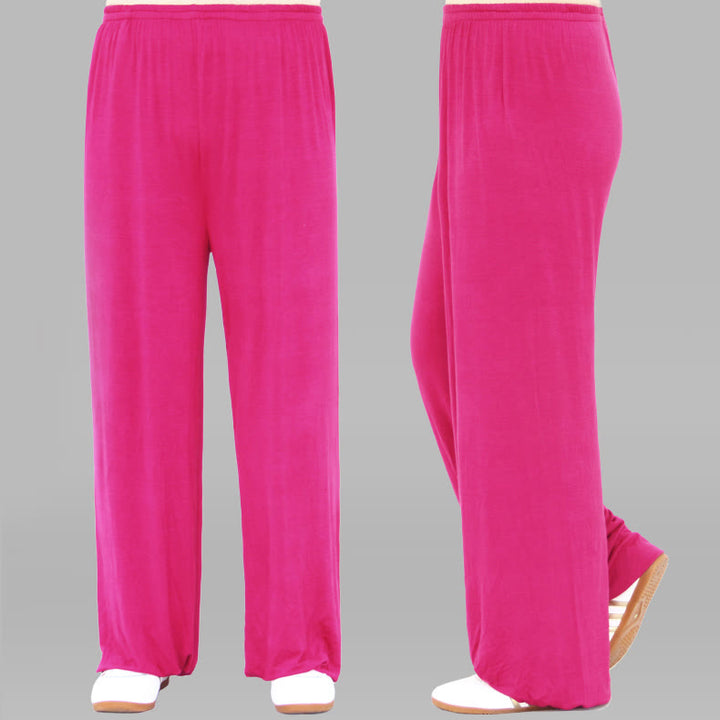 Pantaloni unisex in modal con elastico in vita, estivi, per la pratica del Tai Chi Qigong , Buddha Stones - Rosa intenso - 3XL- ADATTO PER USA/ UK/AU/ EU- 2XL - image 29
