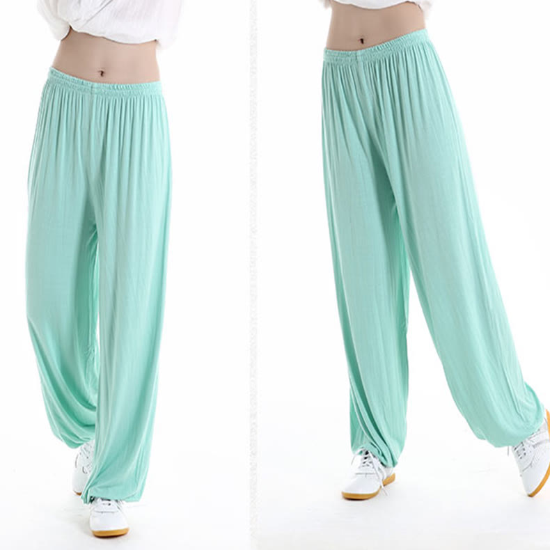 Pantaloni unisex in modal con elastico in vita, estivi, per la pratica del Tai Chi Qigong , Buddha Stones