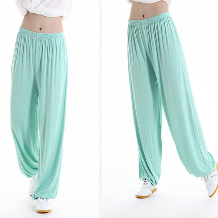 Pantaloni unisex in modal con elastico in vita, estivi, per la pratica del Tai Chi Qigong , Buddha Stones
