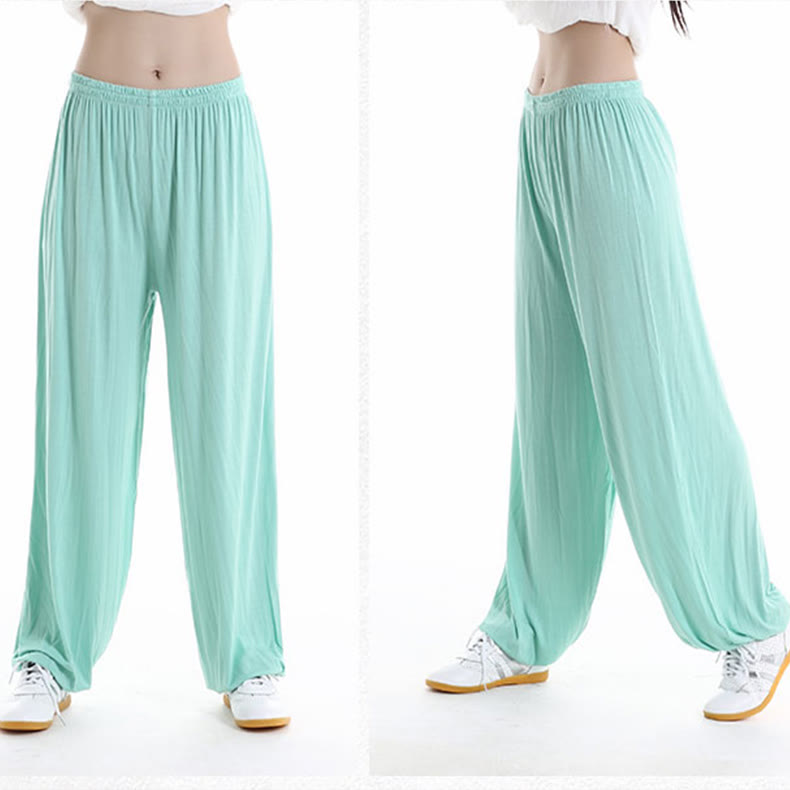 Pantaloni unisex in modal con elastico in vita, estivi, per la pratica del Tai Chi Qigong , Buddha Stones