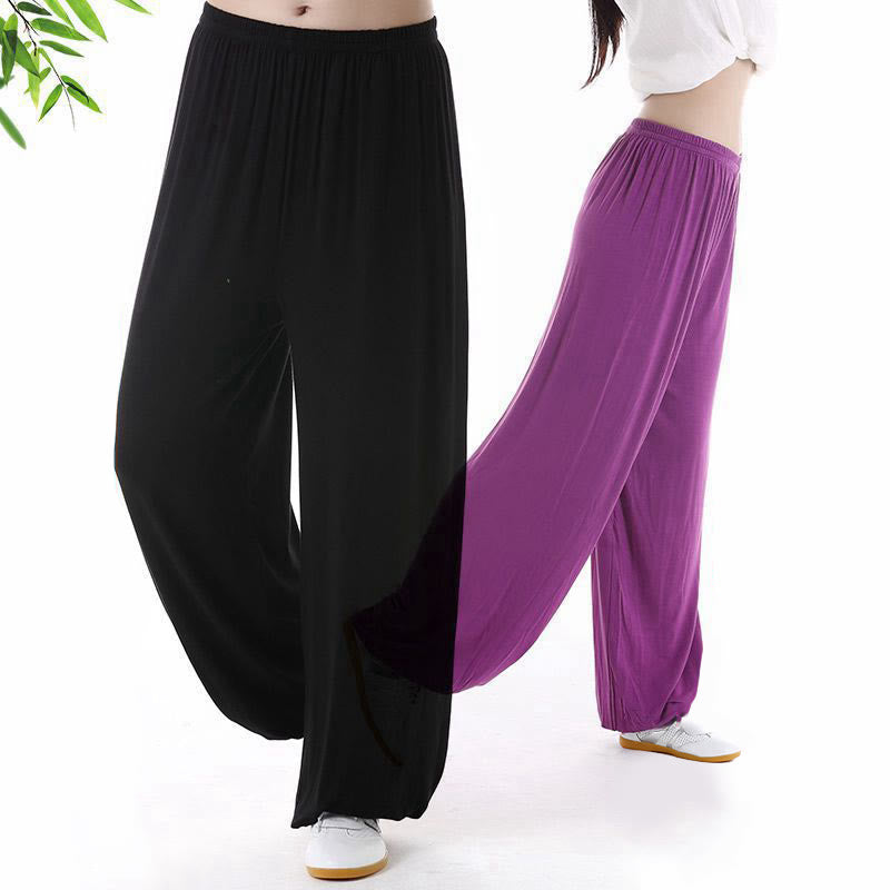 Pantaloni unisex in modal con elastico in vita, estivi, per la pratica del Tai Chi Qigong , Buddha Stones - image 0