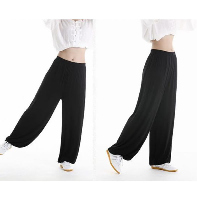 Pantaloni unisex in modal con elastico in vita, estivi, per la pratica del Tai Chi Qigong , Buddha Stones