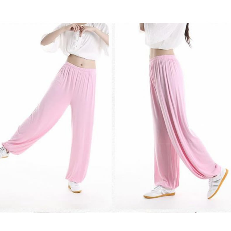 Pantaloni unisex in modal con elastico in vita, estivi, per la pratica del Tai Chi Qigong , Buddha Stones