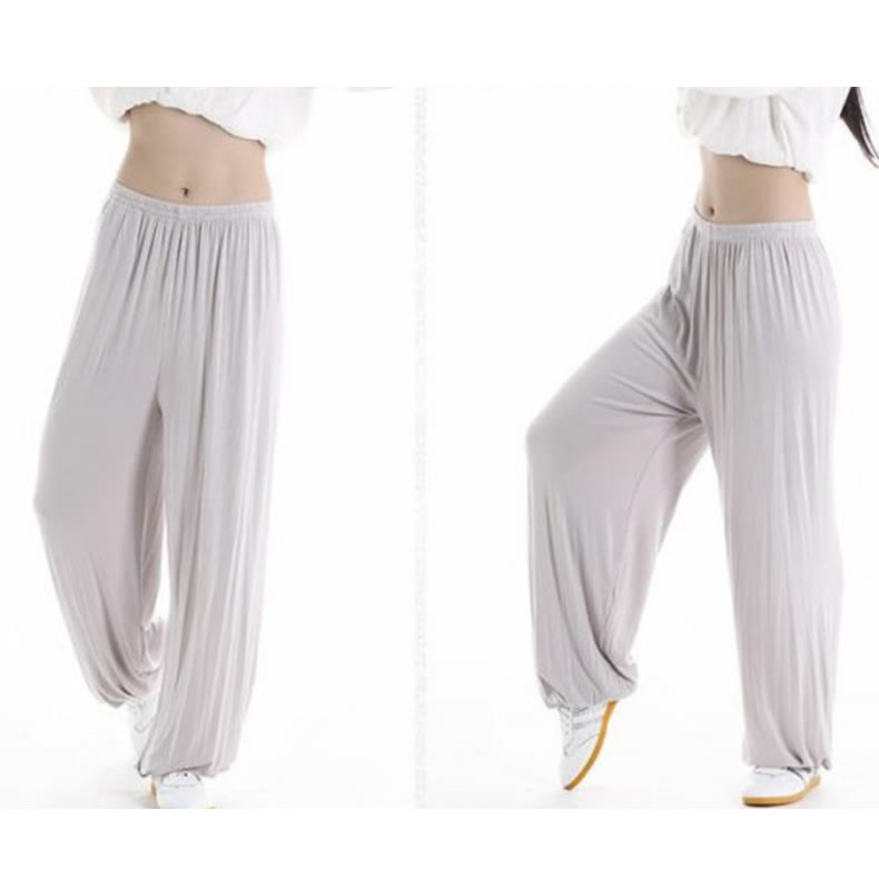 Pantaloni unisex in modal con elastico in vita, estivi, per la pratica del Tai Chi Qigong , Buddha Stones