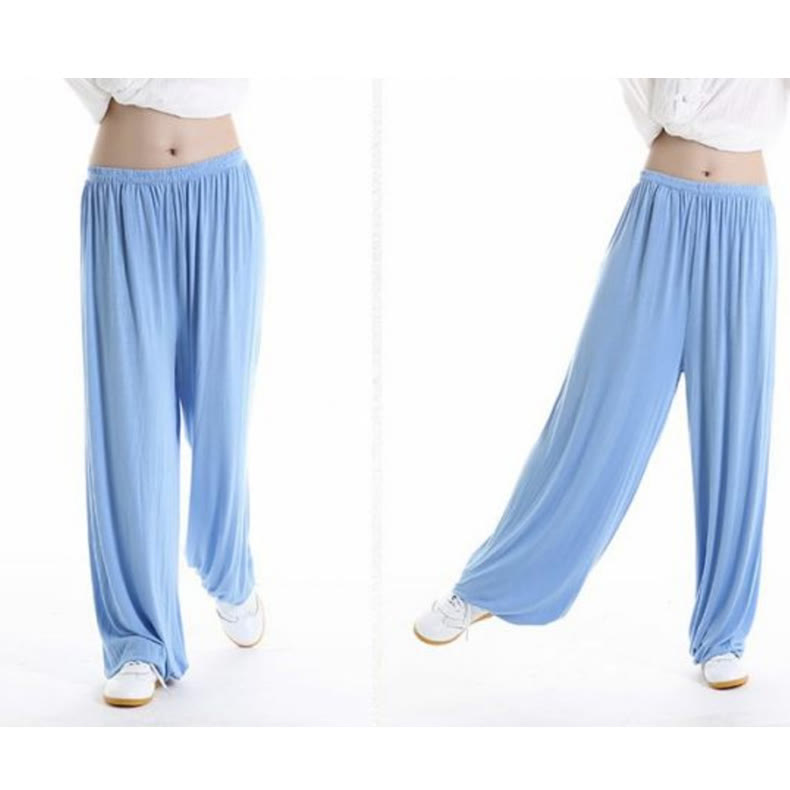 Pantaloni unisex in modal con elastico in vita, estivi, per la pratica del Tai Chi Qigong , Buddha Stones