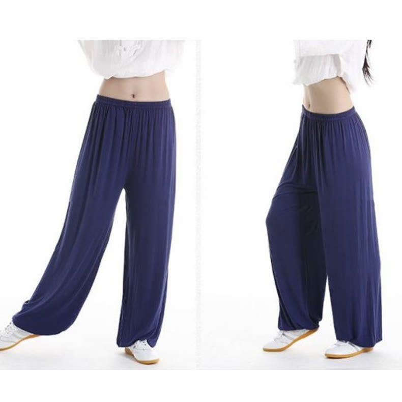 Pantaloni unisex in modal con elastico in vita, estivi, per la pratica del Tai Chi Qigong , Buddha Stones