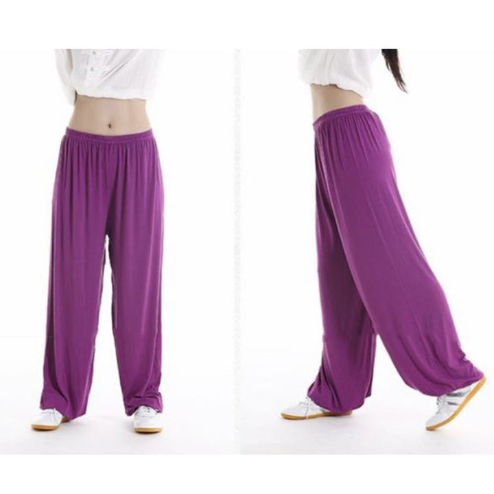 Pantaloni unisex in modal con elastico in vita, estivi, per la pratica del Tai Chi Qigong , Buddha Stones - image 8