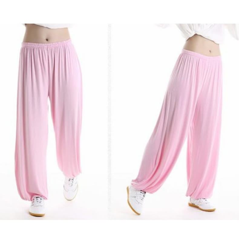 Pantaloni unisex in modal con elastico in vita, estivi, per la pratica del Tai Chi Qigong , Buddha Stones