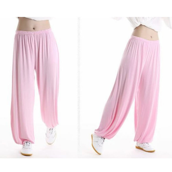 Pantaloni unisex in modal con elastico in vita, estivi, per la pratica del Tai Chi Qigong , Buddha Stones