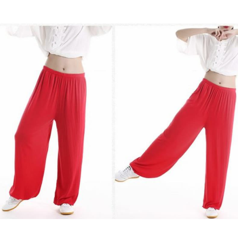 Pantaloni unisex in modal con elastico in vita, estivi, per la pratica del Tai Chi Qigong , Buddha Stones