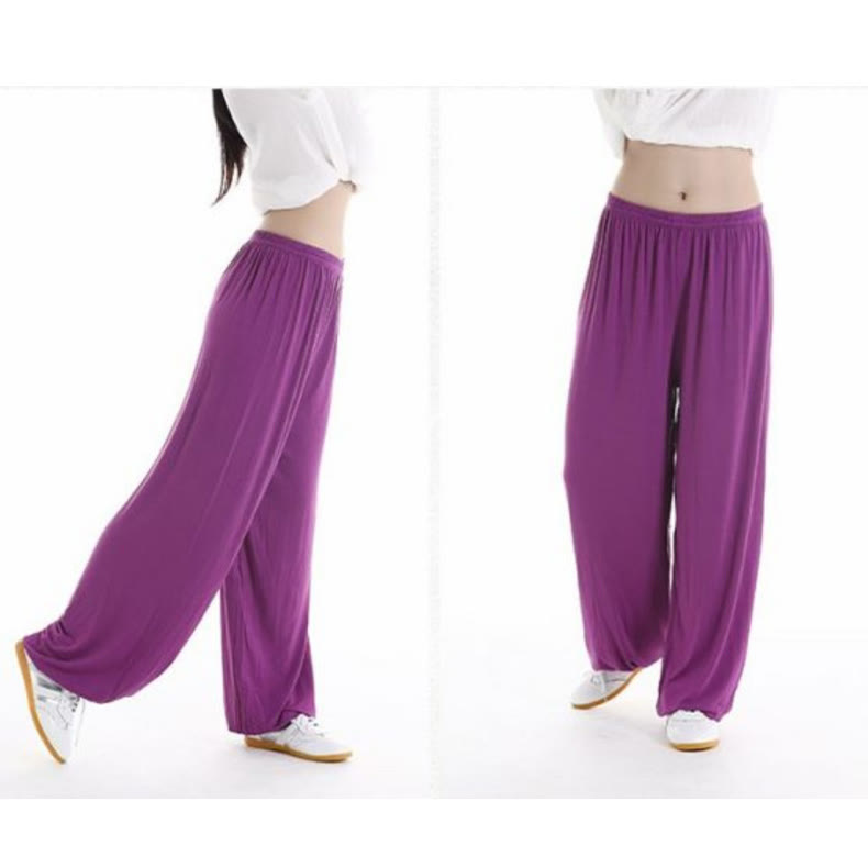 Pantaloni unisex in modal con elastico in vita, estivi, per la pratica del Tai Chi Qigong , Buddha Stones