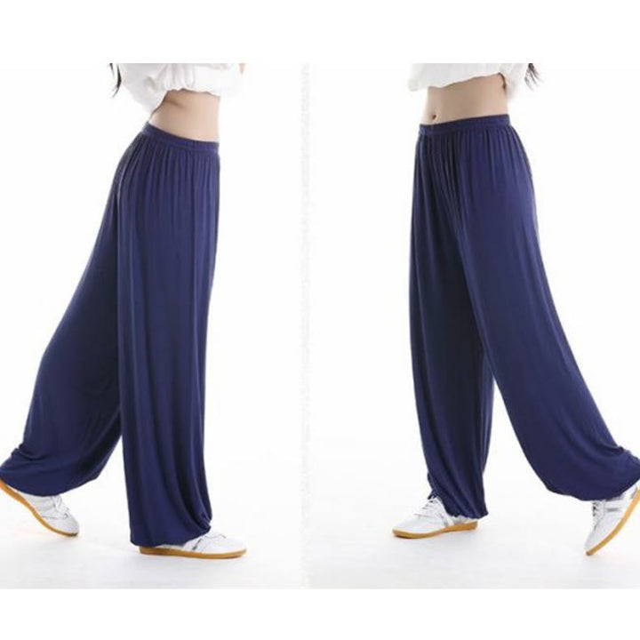 Pantaloni unisex in modal con elastico in vita, estivi, per la pratica del Tai Chi Qigong , Buddha Stones