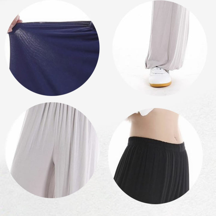Pantaloni unisex in modal con elastico in vita, estivi, per la pratica del Tai Chi Qigong , Buddha Stones