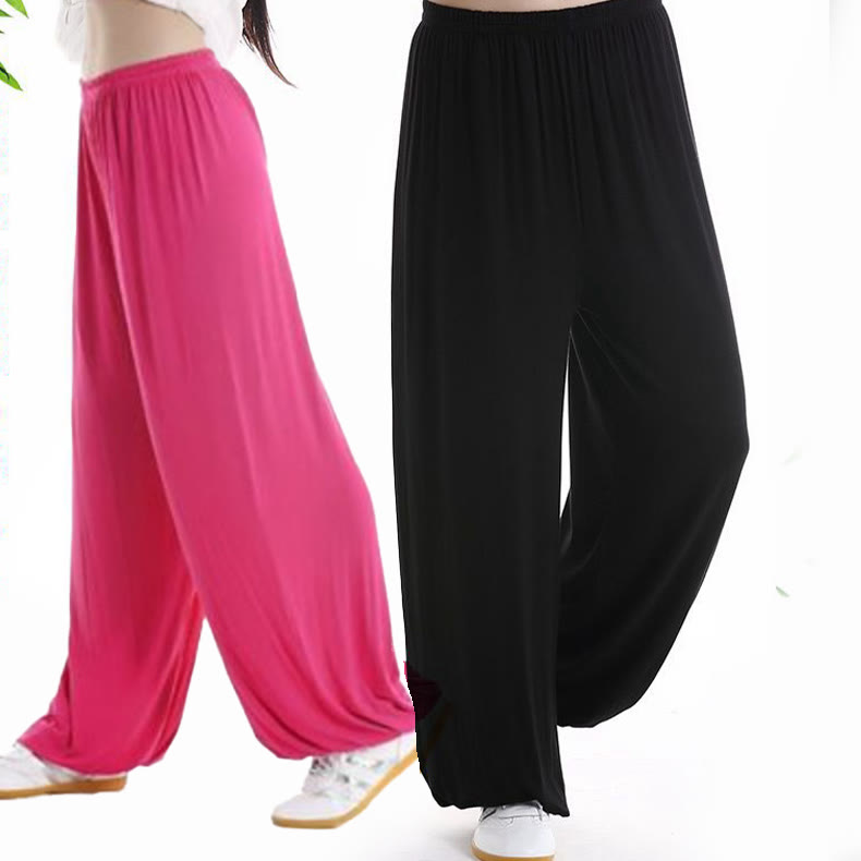 Pantaloni unisex in modal con elastico in vita, estivi, per la pratica del Tai Chi Qigong , Buddha Stones