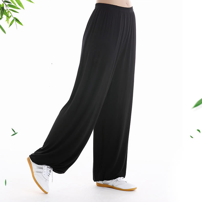 Pantaloni unisex in modal con elastico in vita, estivi, per la pratica del Tai Chi Qigong , Buddha Stones