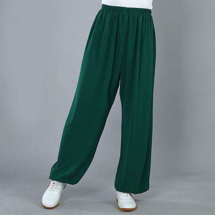 Buddha Stones da allenamento in cotone traspirante con tasche, unisex, elastici in vita, per Tai Chi, Kung Fu e Qigong - Verde mare - 3XL- ADATTO A USA/ UK/AU/ EU- 2XL - image 15