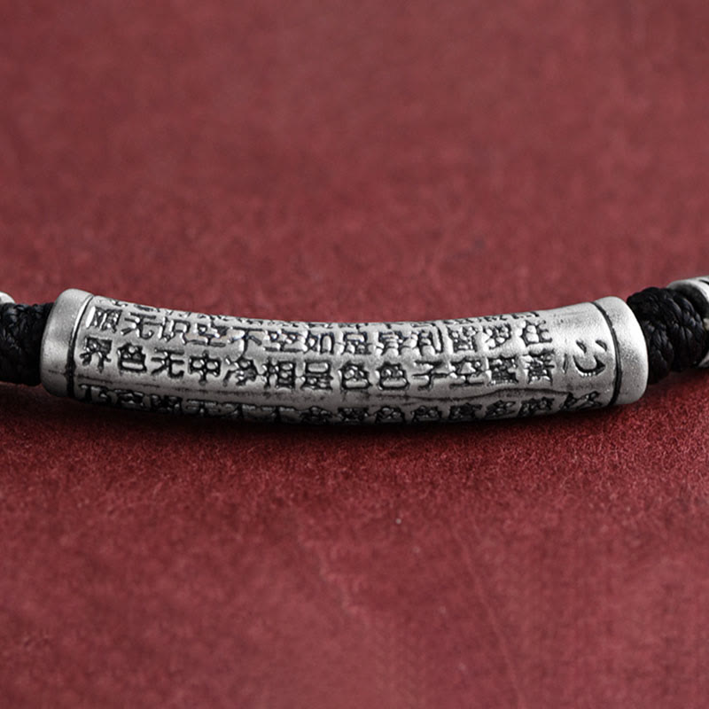 Collana con ciondolo in argento sterling 999 con sei vere parole del sutra del cuore e cordino Buddha Stones - image 3