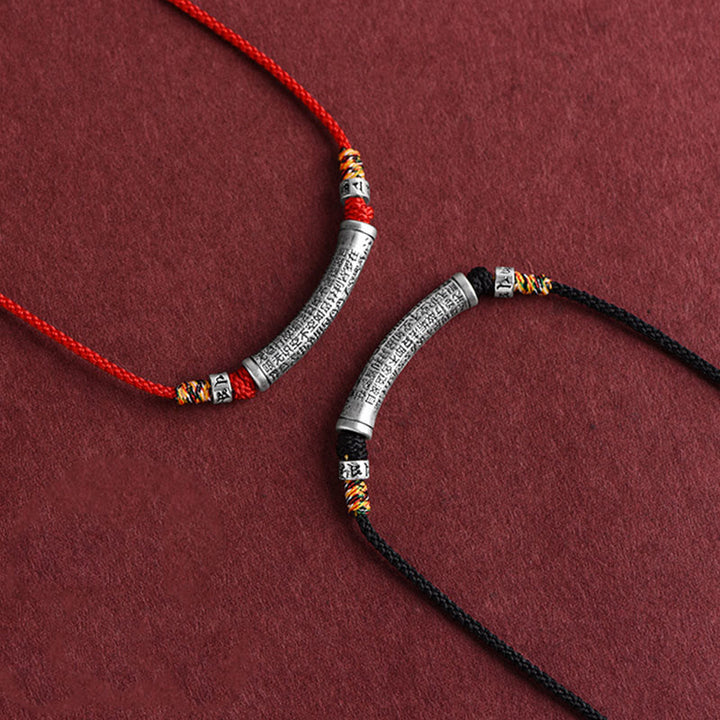 Collana con ciondolo in argento sterling 999 con sei vere parole del sutra del cuore e cordino Buddha Stones - image 17