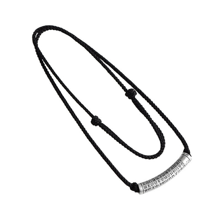 Collana con ciondolo in argento sterling 999 con sei vere parole del sutra del cuore e cordino Buddha Stones - image 25