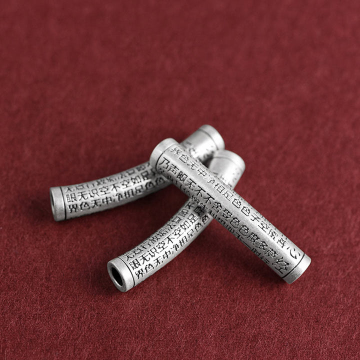 Collana con ciondolo in argento sterling 999 con sei vere parole del sutra del cuore e cordino Buddha Stones - image 4