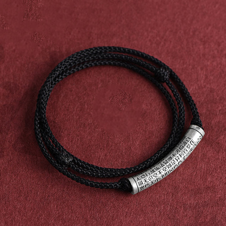 Collana con ciondolo in argento sterling 999 con sei vere parole del sutra del cuore e cordino Buddha Stones - image 21