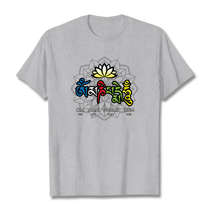 T-shirt con maglietta Buddha Stones Om Mani Padme Hum Lotus - Grigio chiaro - 2XL - image 28
