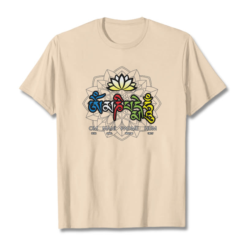 T-shirt con maglietta Buddha Stones Om Mani Padme Hum Lotus