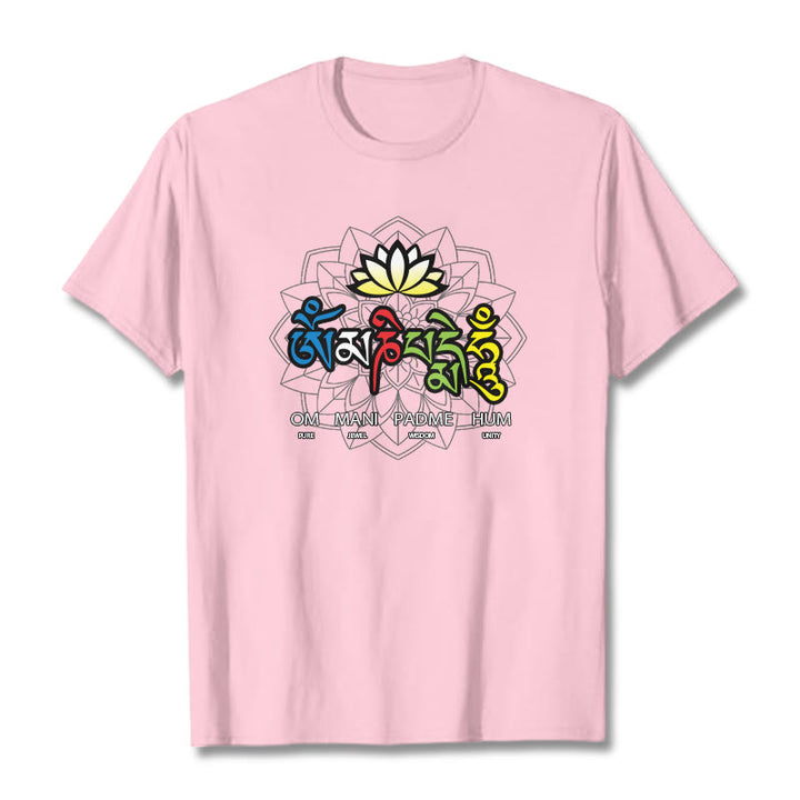 T-shirt con maglietta Buddha Stones Om Mani Padme Hum Lotus - Rosa chiaro - 2XL - image 19