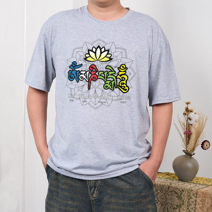 T-shirt con maglietta Buddha Stones Om Mani Padme Hum Lotus