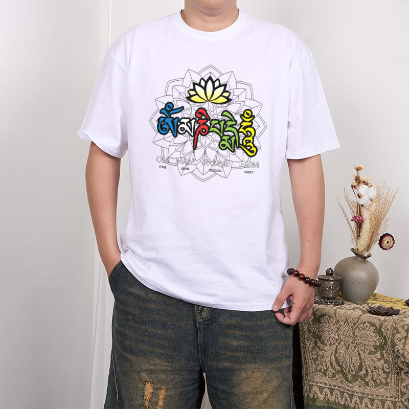 T-shirt con maglietta Buddha Stones Om Mani Padme Hum Lotus