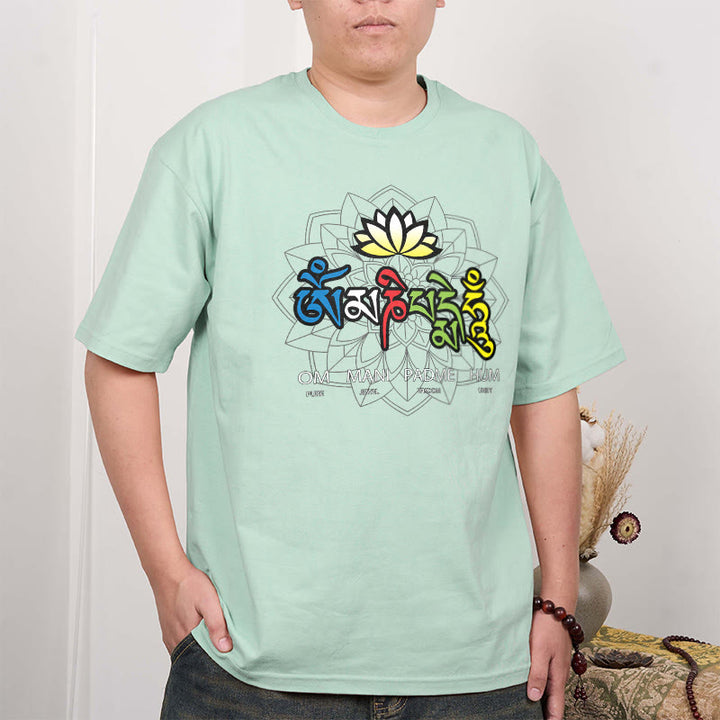 T-shirt con maglietta Buddha Stones Om Mani Padme Hum Lotus