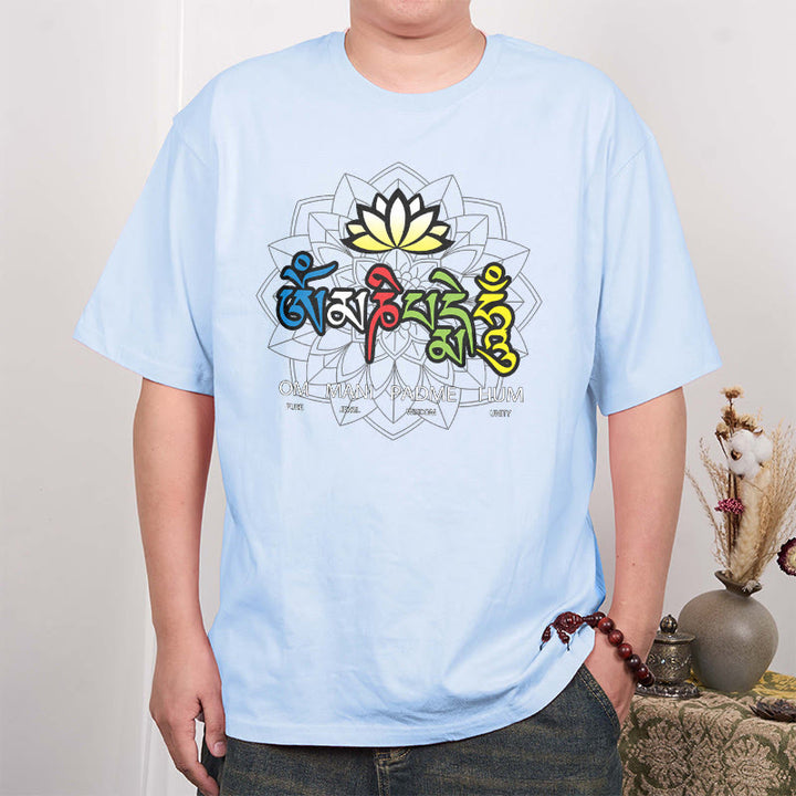 T-shirt con maglietta Buddha Stones Om Mani Padme Hum Lotus