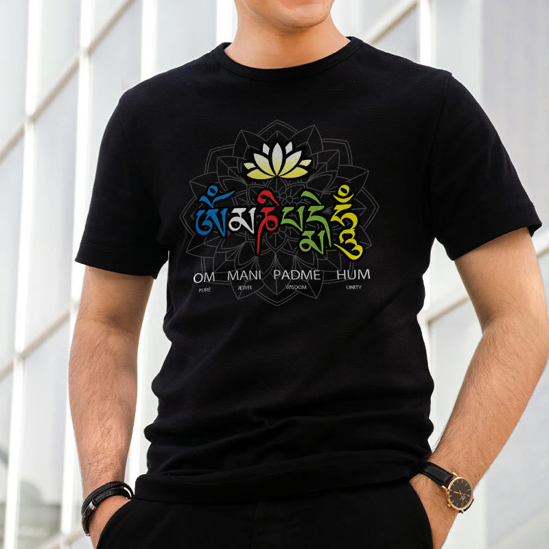 T-shirt con maglietta Buddha Stones Om Mani Padme Hum Lotus - image 1