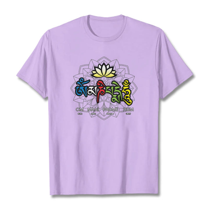 T-shirt con maglietta Buddha Stones Om Mani Padme Hum Lotus - Prugna - 2XL - image 22