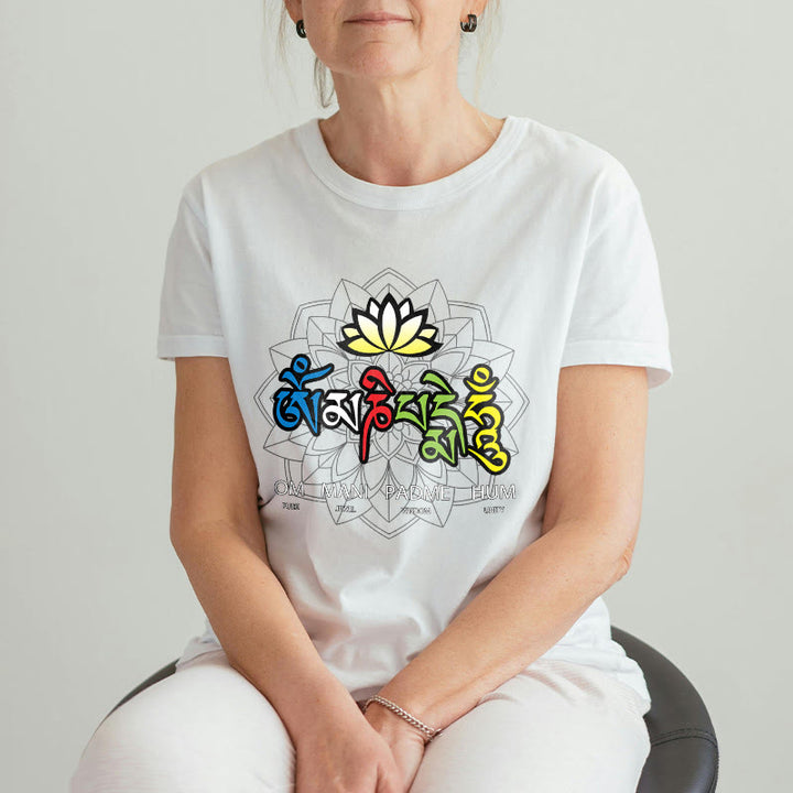 T-shirt con maglietta Buddha Stones Om Mani Padme Hum Lotus