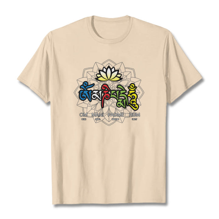 T-shirt con maglietta Buddha Stones Om Mani Padme Hum Lotus - Biscotto - 2XL - image 25