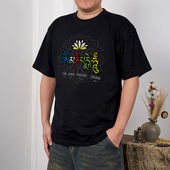 T-shirt con maglietta Buddha Stones Om Mani Padme Hum Lotus