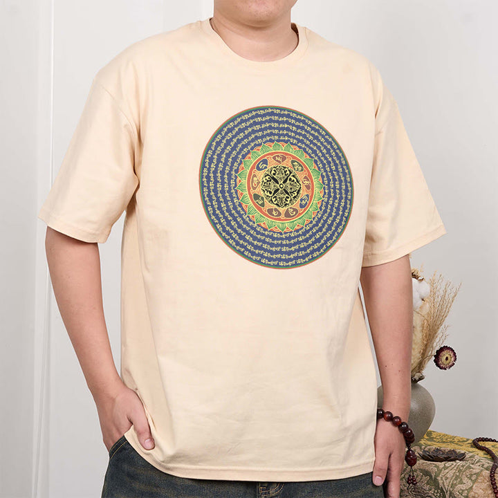 T-shirt in sanscrito con Buddha Stones 108 Om Mani Padme Hum Mantra