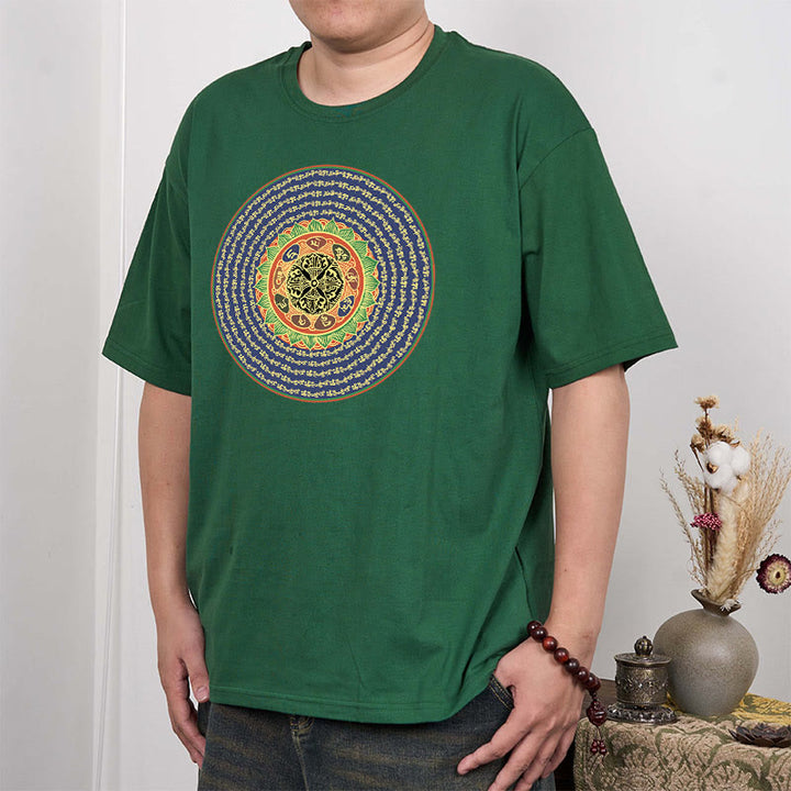 T-shirt in sanscrito con Buddha Stones 108 Om Mani Padme Hum Mantra