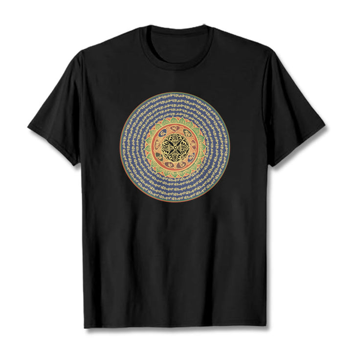 T-shirt in sanscrito con Buddha Stones 108 Om Mani Padme Hum Mantra - Nero - 2XL - image 9