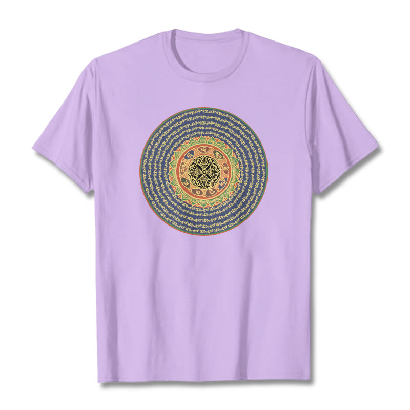 T-shirt in sanscrito con Buddha Stones 108 Om Mani Padme Hum Mantra