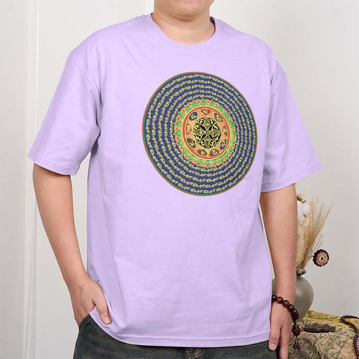 T-shirt in sanscrito con Buddha Stones 108 Om Mani Padme Hum Mantra
