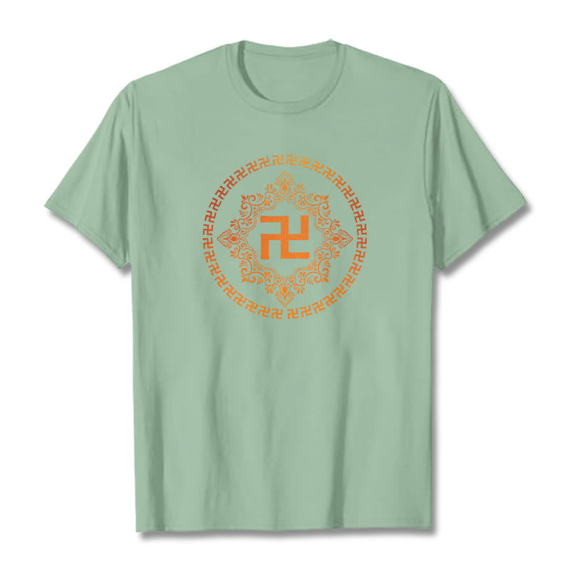 Maglietta con Buddha Stones svastica - Verde pallido - 2XL - image 20