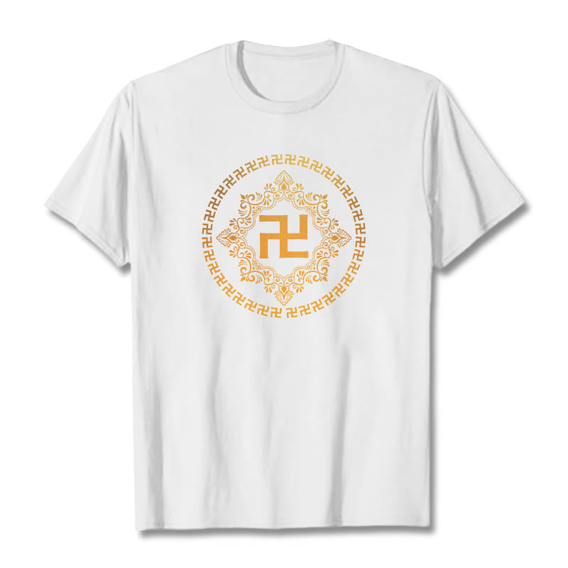 Maglietta con Buddha Stones svastica - Bianco - 2XL - image 1