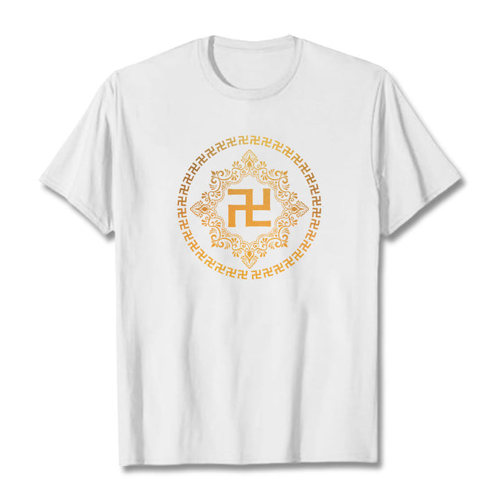Maglietta con Buddha Stones svastica - Bianco - 2XL - image 0