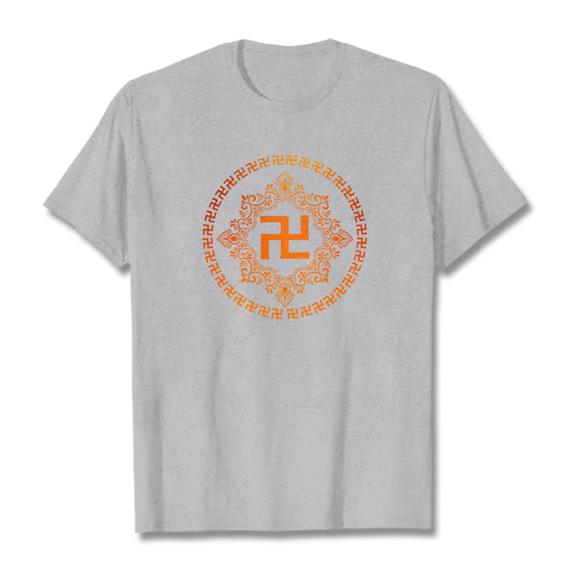 Maglietta con Buddha Stones svastica - Grigio chiaro - 2XL - image 29