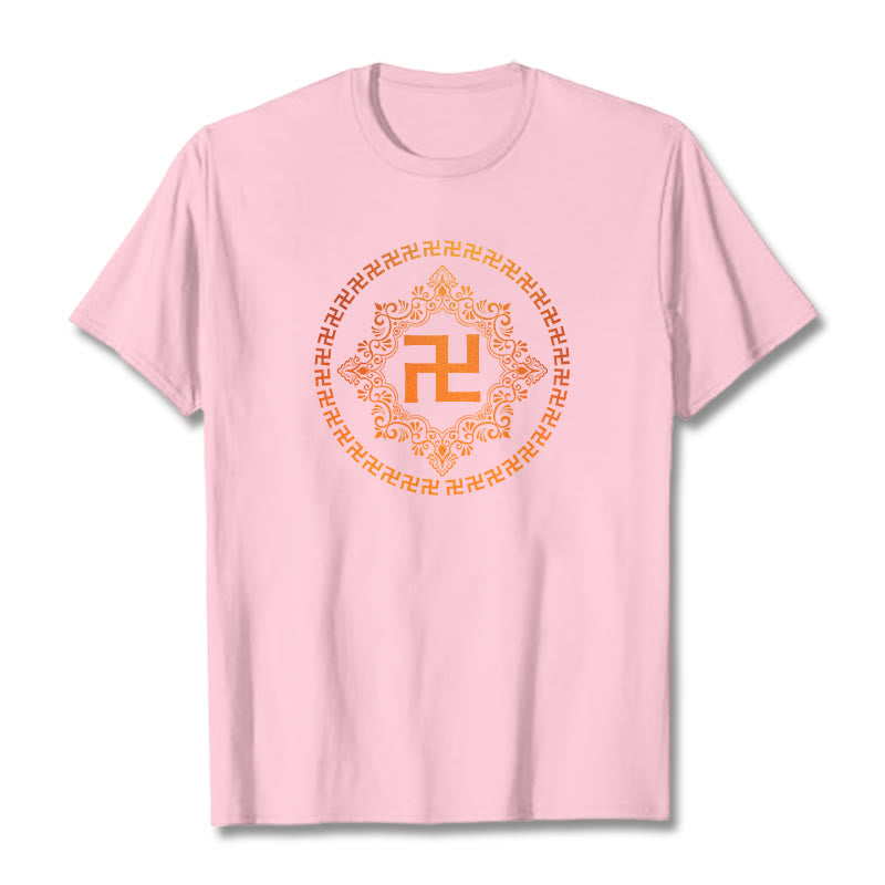 Maglietta con Buddha Stones svastica - Rosa chiaro - 2XL - image 17