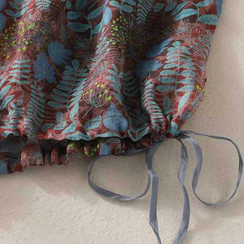 Pantaloni da donna estivi Buddha Stones Blue Leaves Plants con tasche - image 6