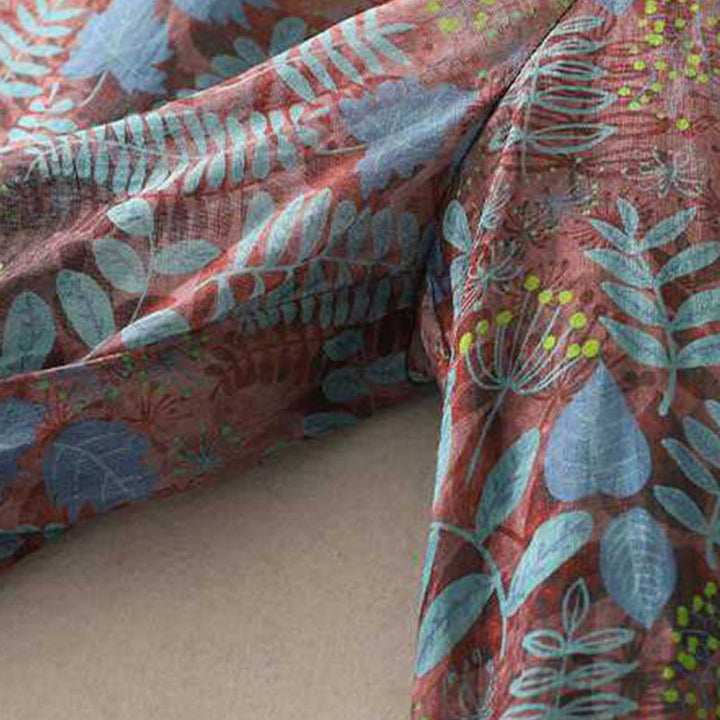 Pantaloni da donna estivi Buddha Stones Blue Leaves Plants con tasche - image 5